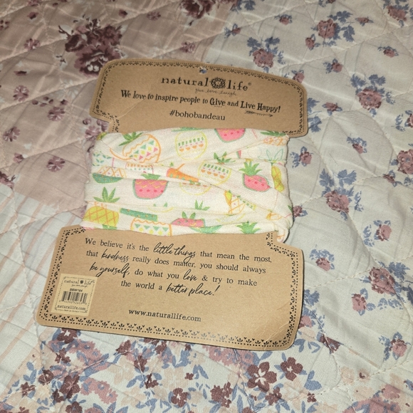 Natural Life Boho Bandeau Tropical Fruit Pattern - Picture 3 of 4